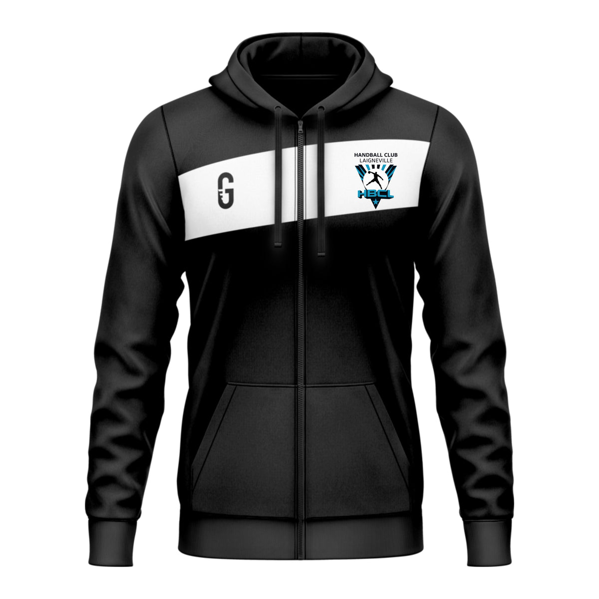 Veste zippée à capuche noire | HBCL