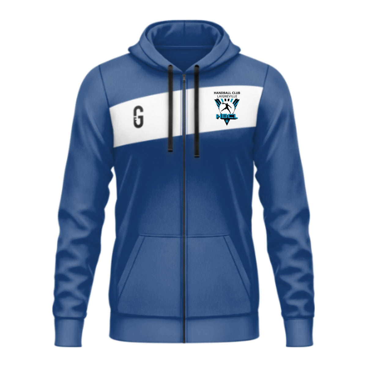 Veste zippée à capuche bleue | HBCL