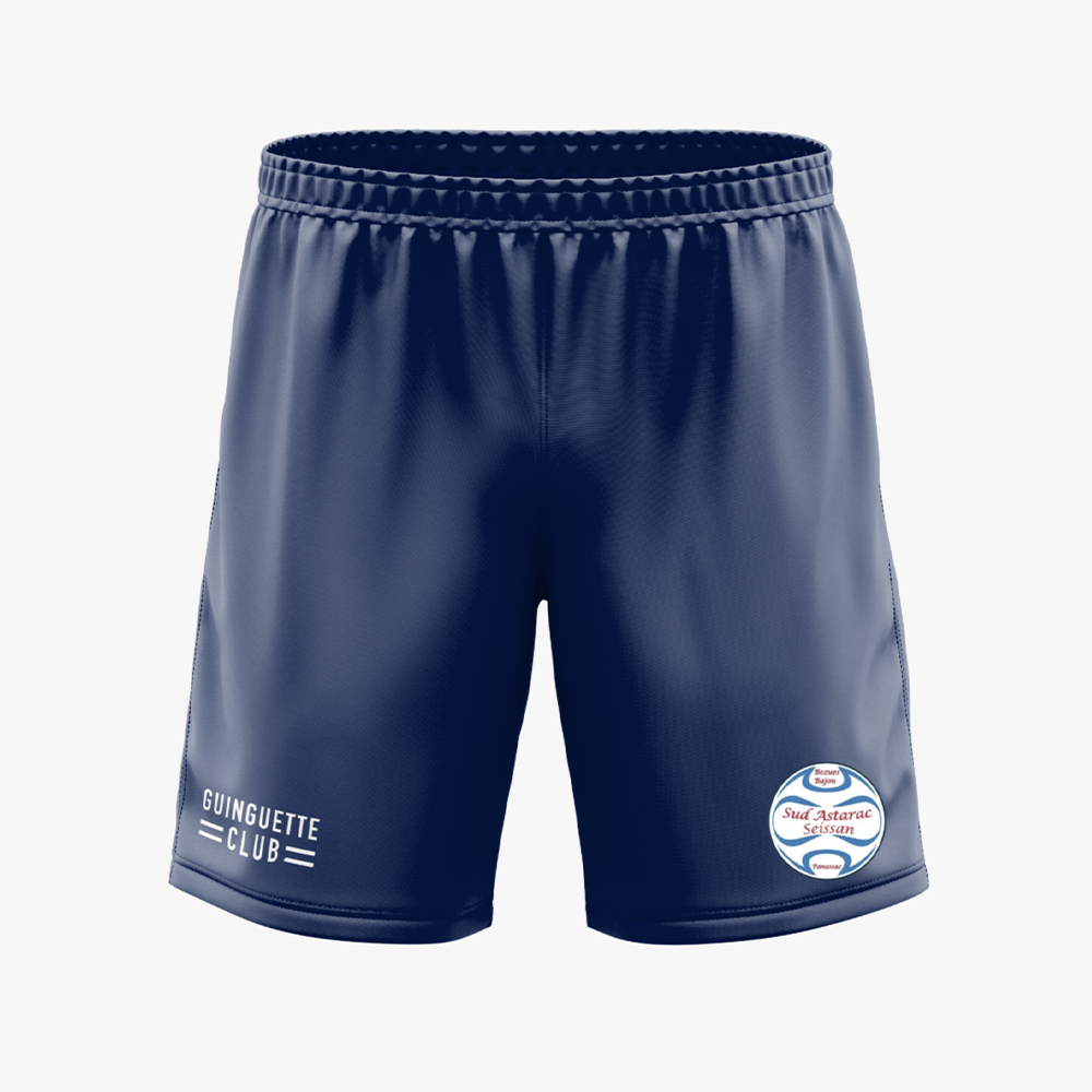 Short training à poches zippées bleu | Sud Astarac