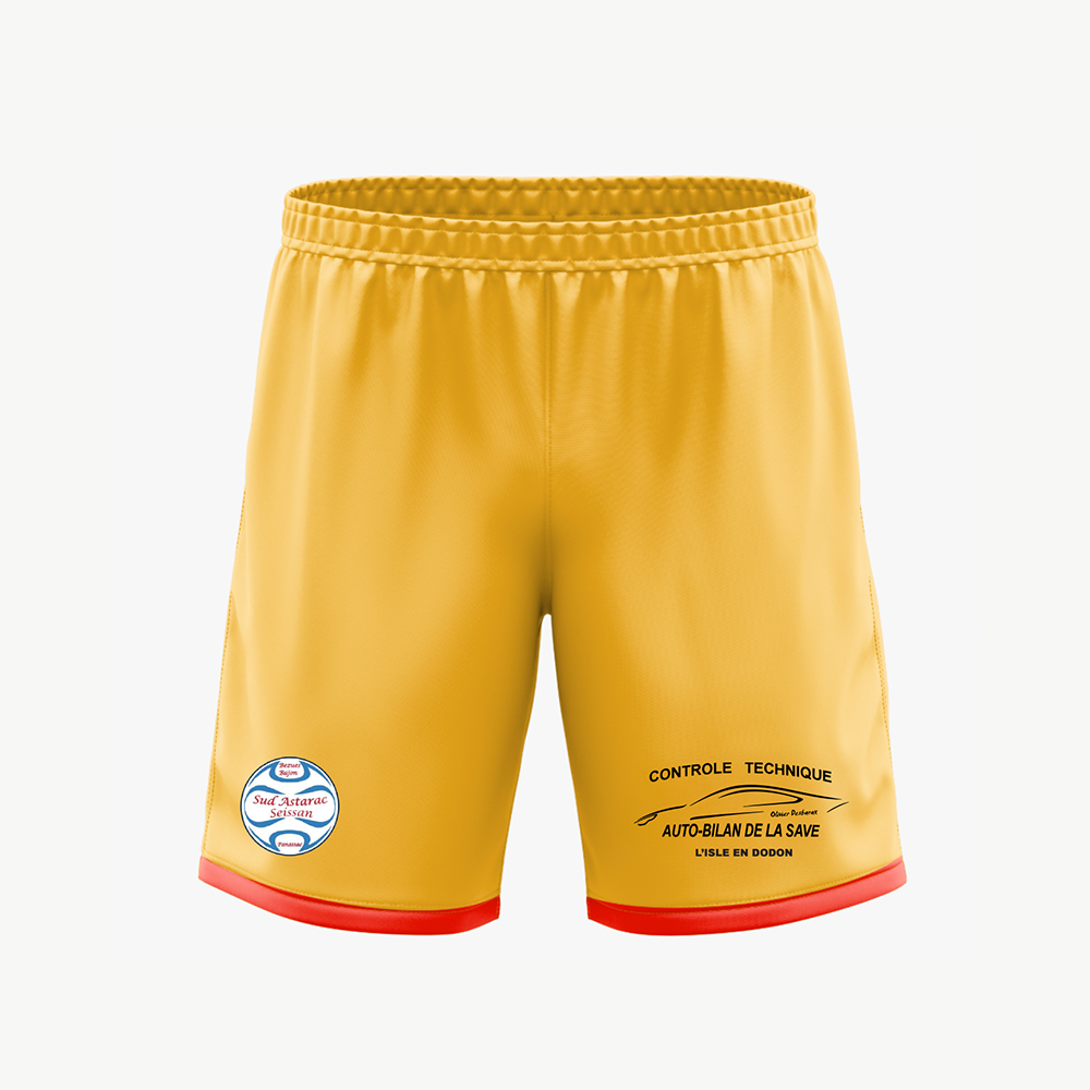 Short de foot jaune | Sud Astarac