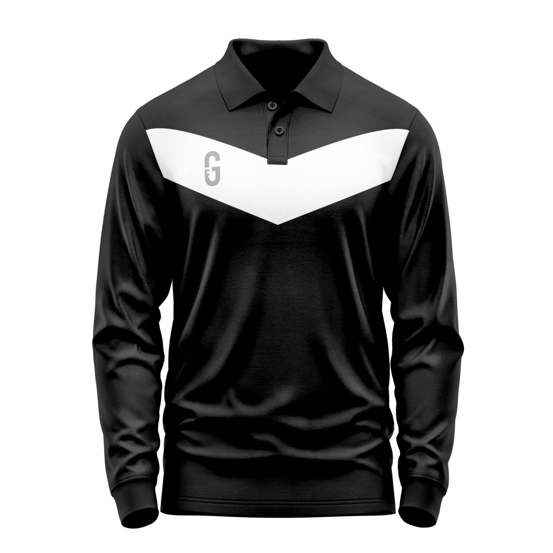 Polo manches longues coton personnalisé - coupé cousu