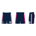 Short de foot bandes roses poches zip | Entente Louge & Touch
