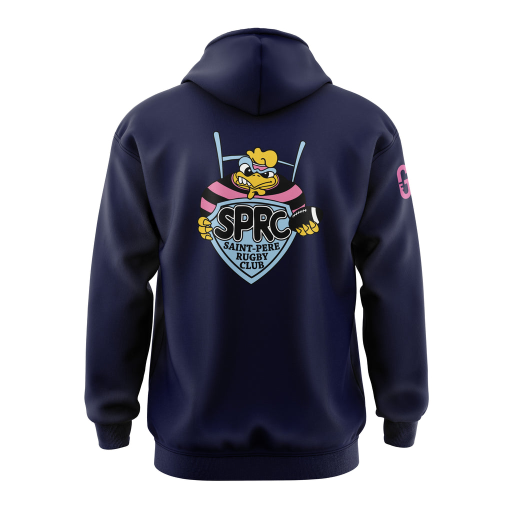 Sweat à capuche marine dos écusson | SPRC