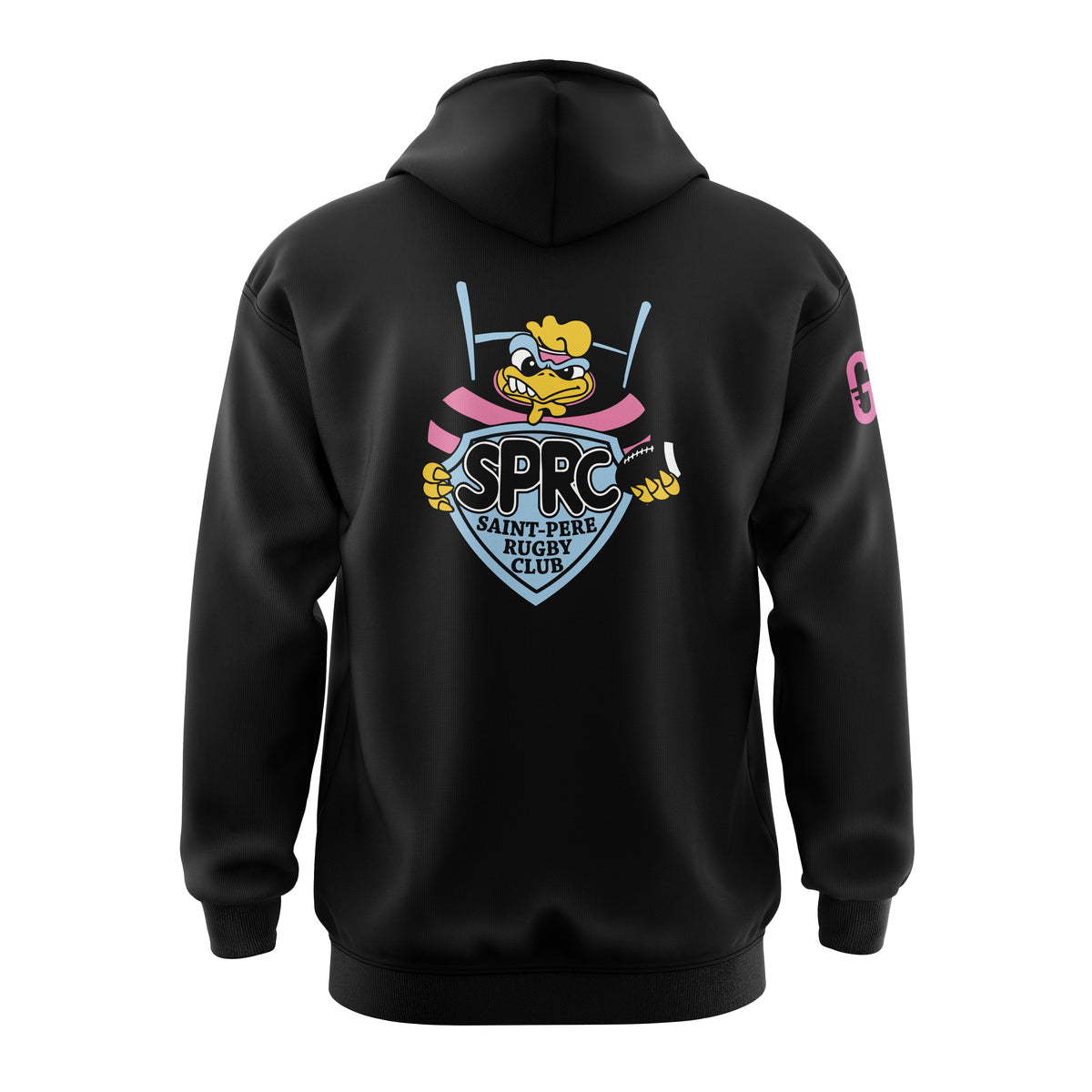 Sweat à capuche noir dos écusson | SPRC