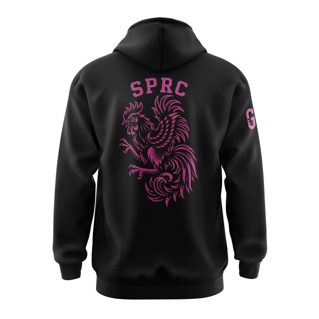 Sweat à capuche noir dos coq | SPRC