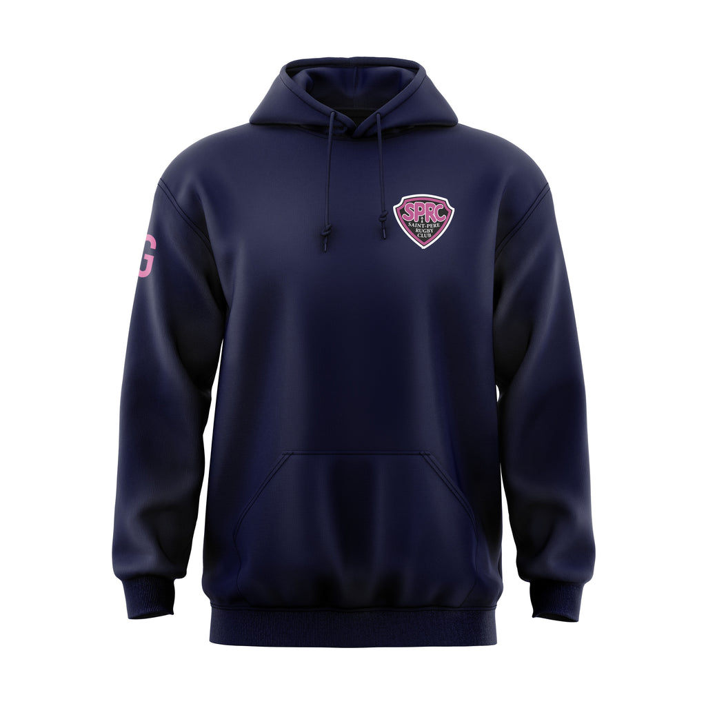 Sweat à capuche marine dos écusson | SPRC