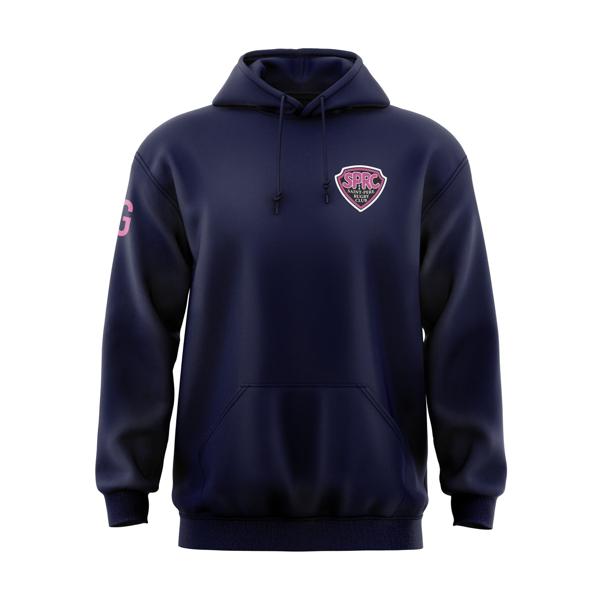 Sweat à capuche marine dos écusson | SPRC
