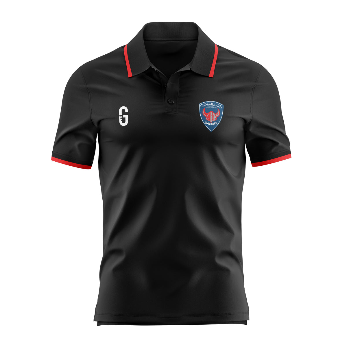 Polo polyester noir | Cavaillon Rugby League