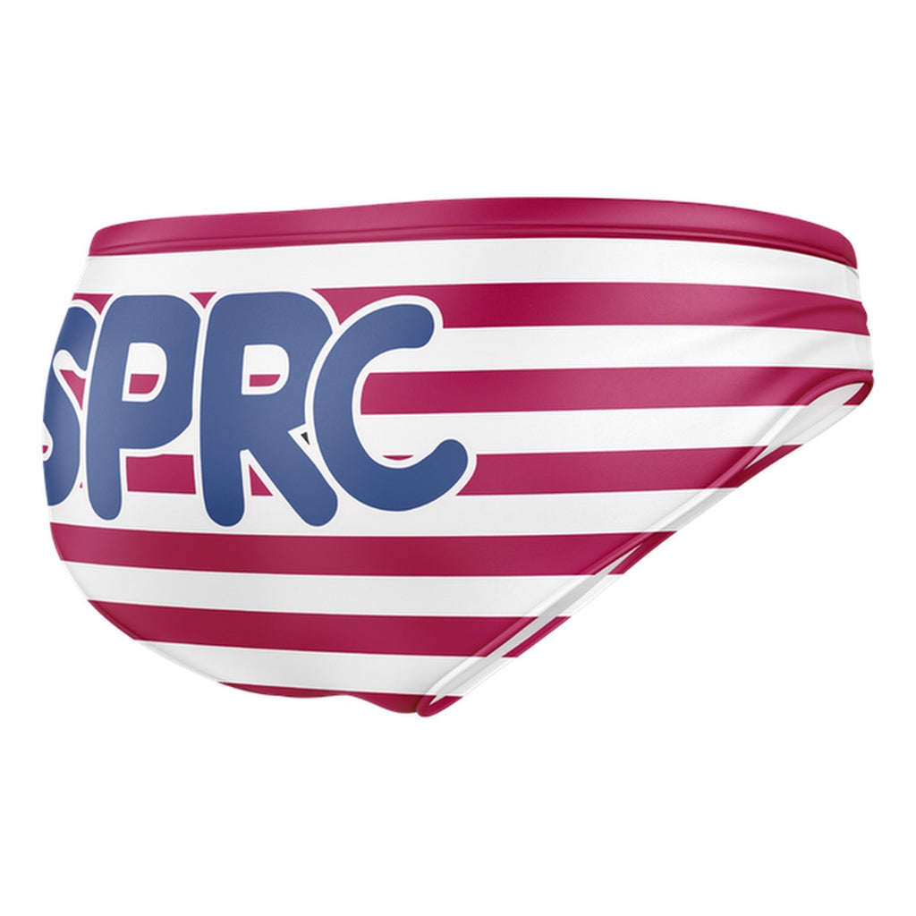 Slip de bain rayé blanc et rose | SPRC