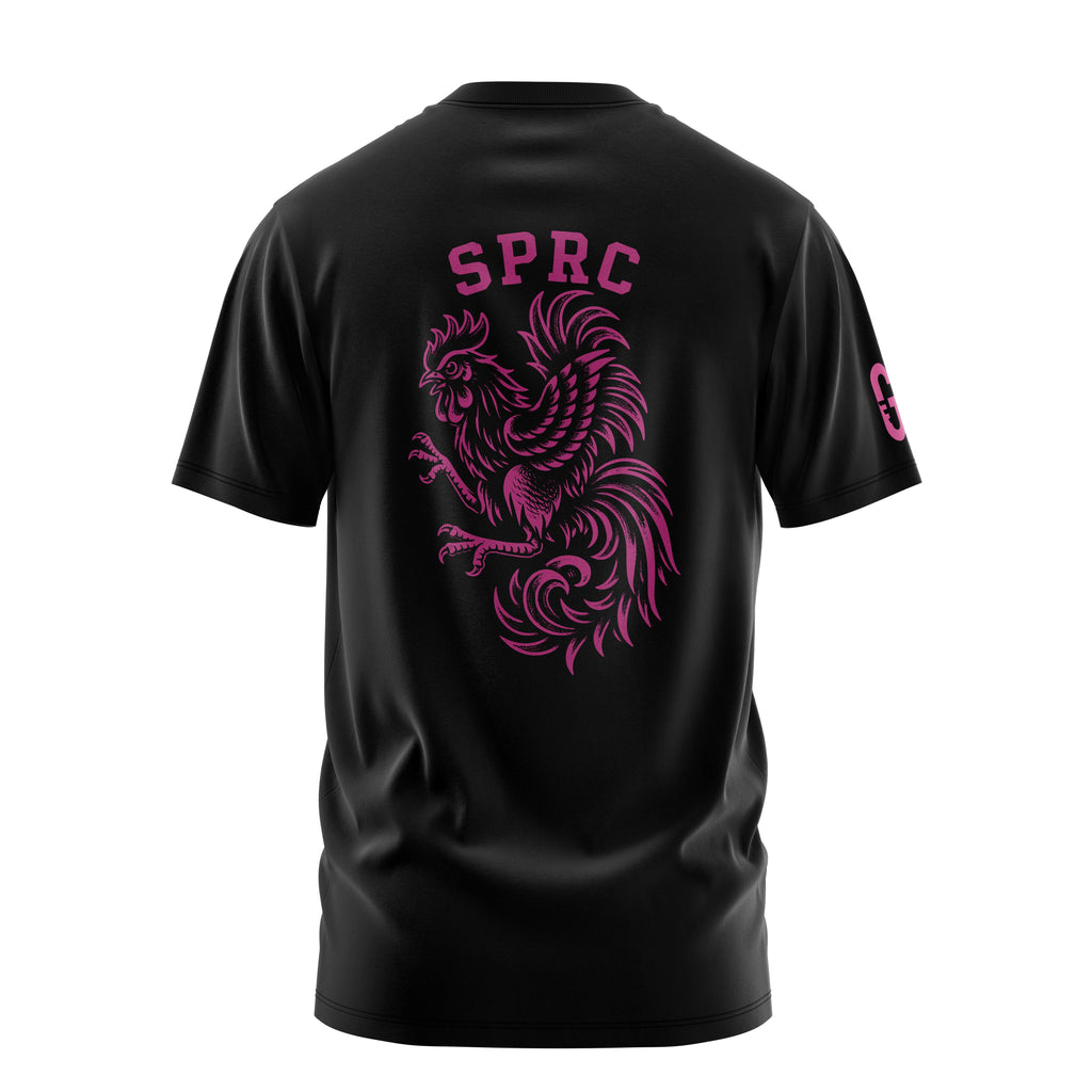 T-shirt coton noir dos coq | SPRC