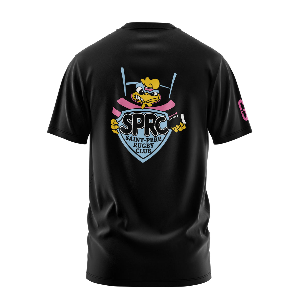 T-shirt coton noir dos écusson | SPRC