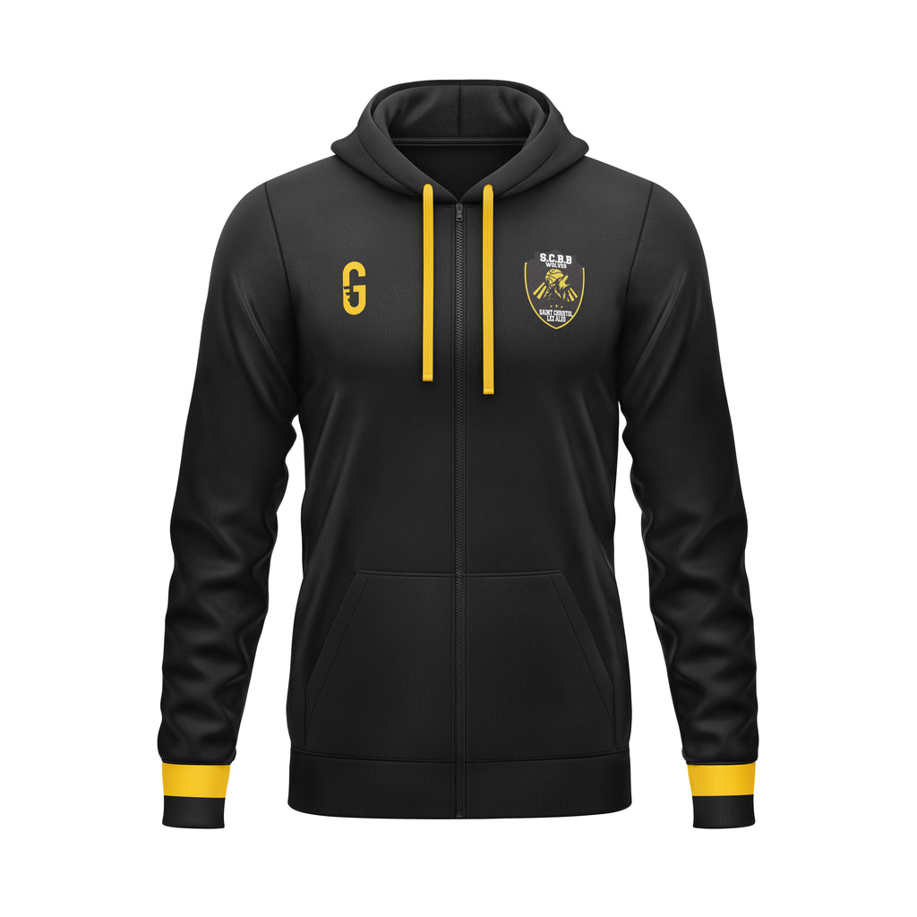 Veste zippée à capuche noire | SCBB Wolves