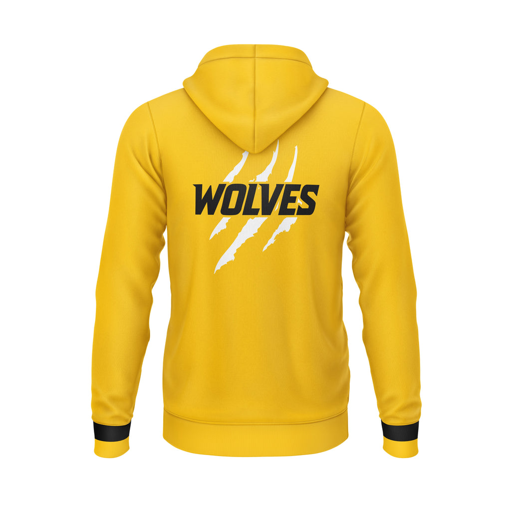 Veste zippée à capuche jaune | SCBB Wolves