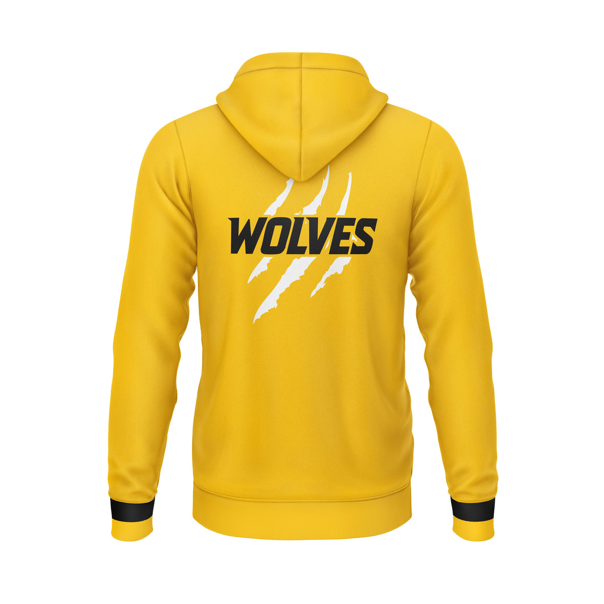 Veste zippée à capuche jaune | SCBB Wolves