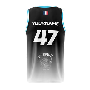 Maillot de basket noir et bleu | HCB Beach