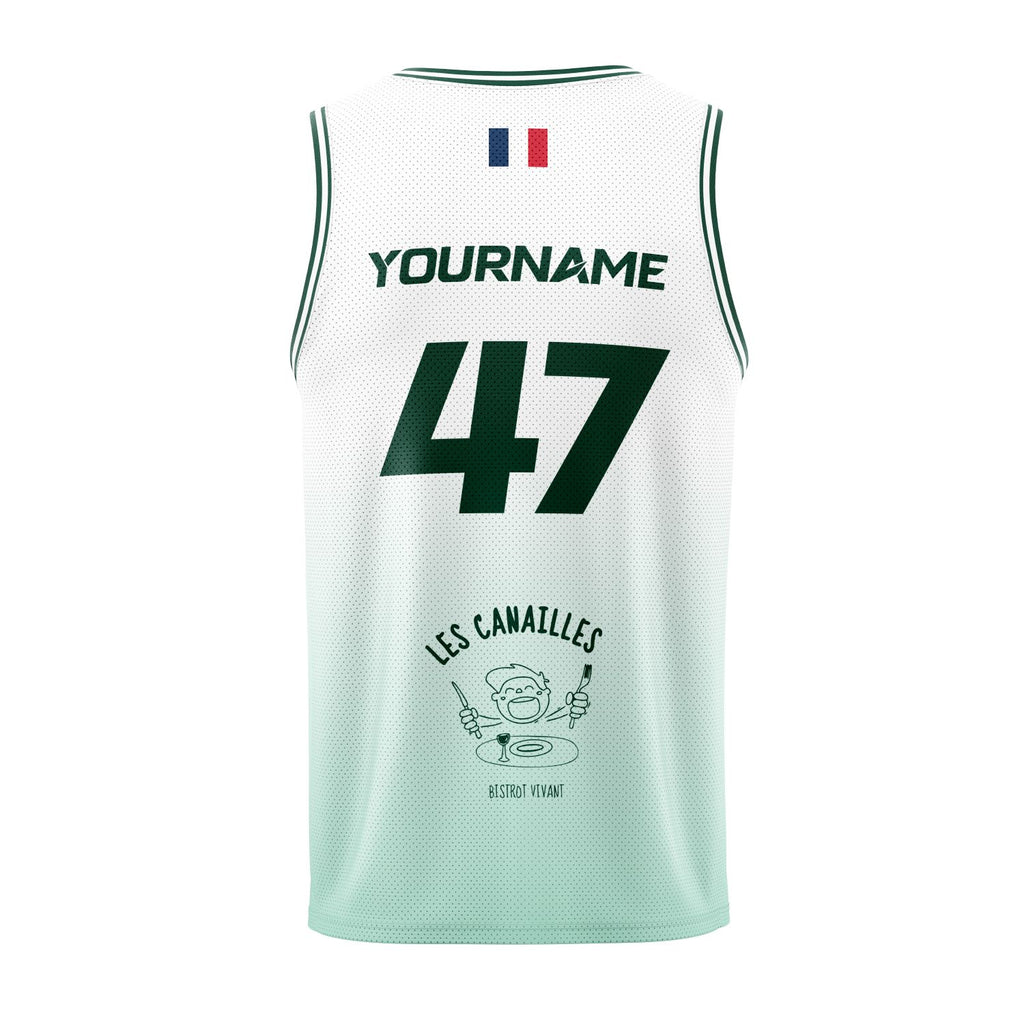 Maillot de basket blanc et vert | HCB Beach