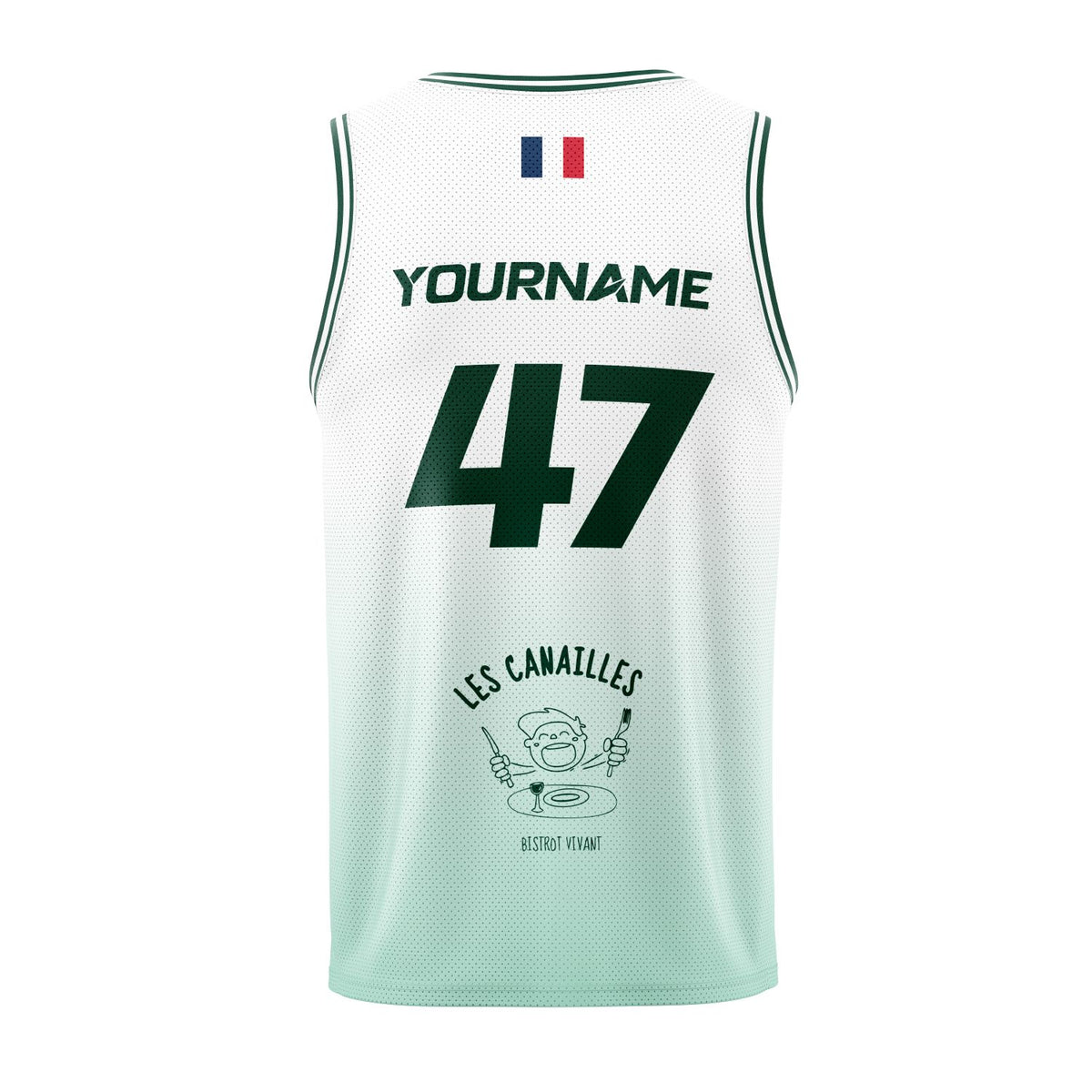 Maillot de basket blanc et vert | HCB Beach