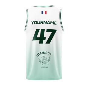Maillot de basket blanc et vert | HCB Beach