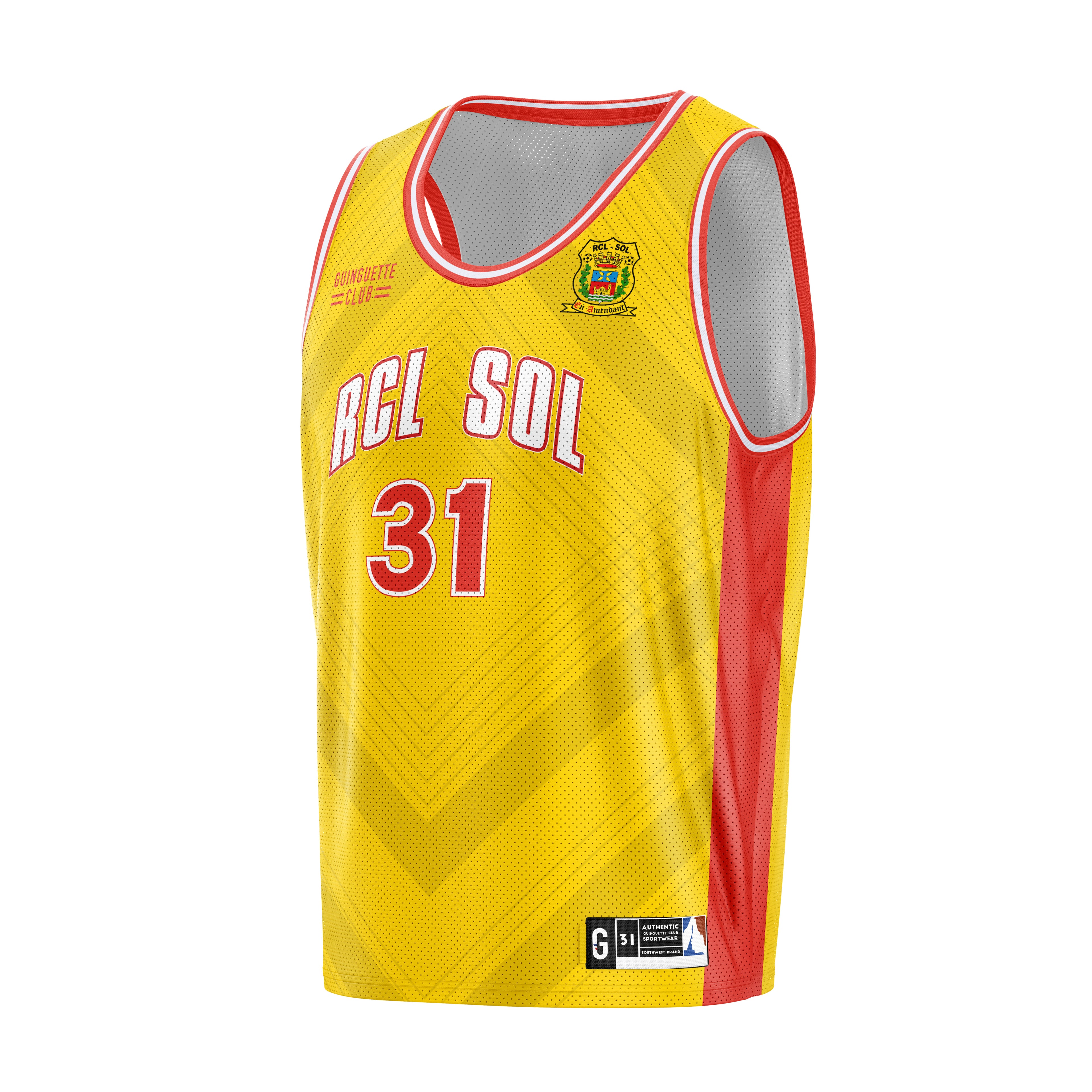 Débardeur de basket jaune RCL SOL | Isle-en-dodon