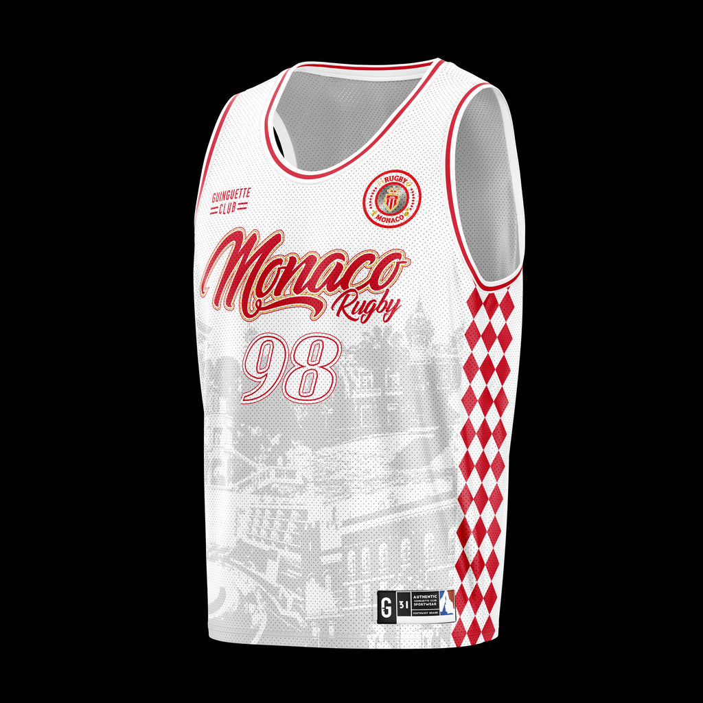 Maillot de basket blanc| Monaco Rugby