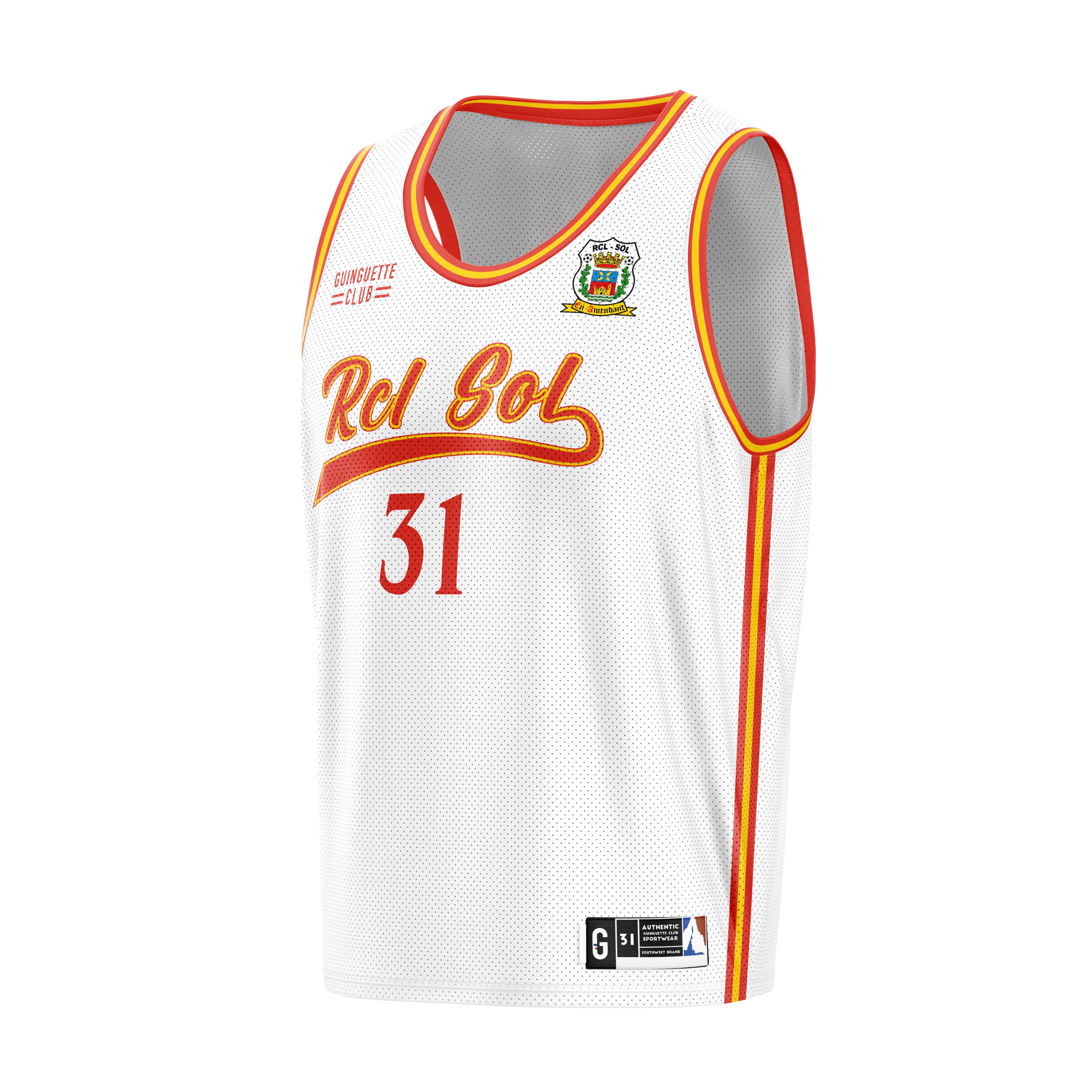 Débardeur de basket blanc RCL SOL | Isle-en-dodon