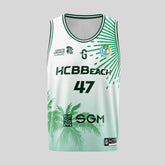 Maillot de basket blanc et vert | HCB Beach