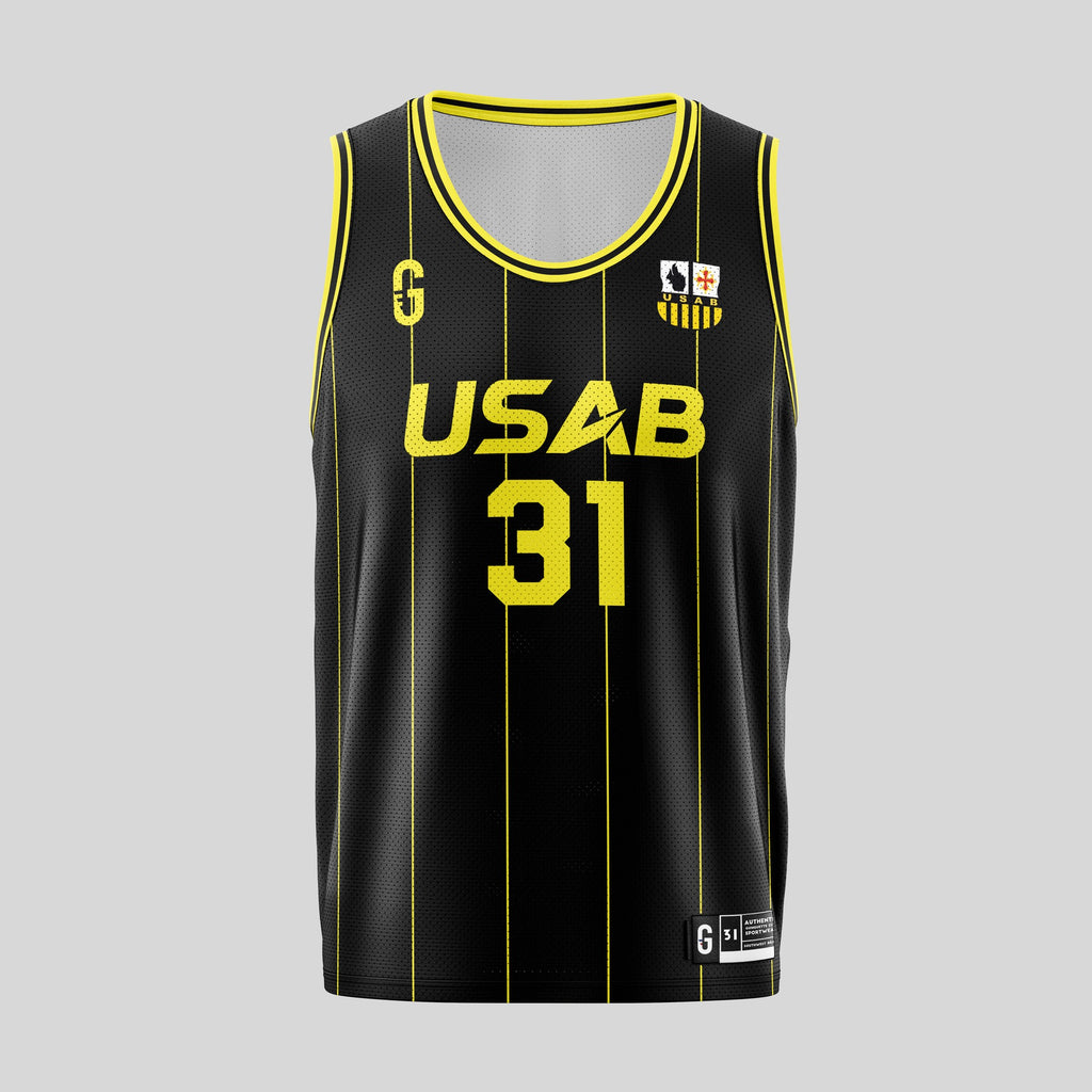 Maillot de basket rayé noir | USAB