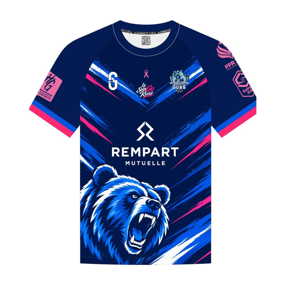 Maillot de rugby Octobre Rose | RC Saint-Gaudens XIII - avant