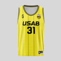 Maillot de basket rayé jaune | USAB
