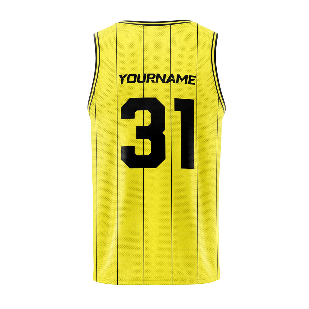 Maillot de basket rayé jaune | USAB