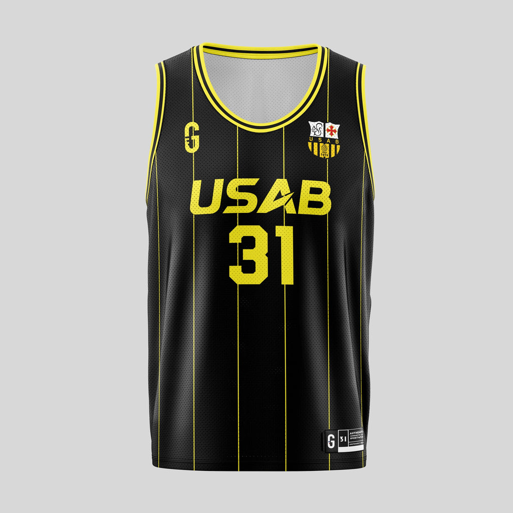 Maillot de basket rayé noir | USAB