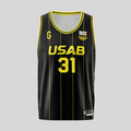 Maillot de basket rayé noir | USAB
